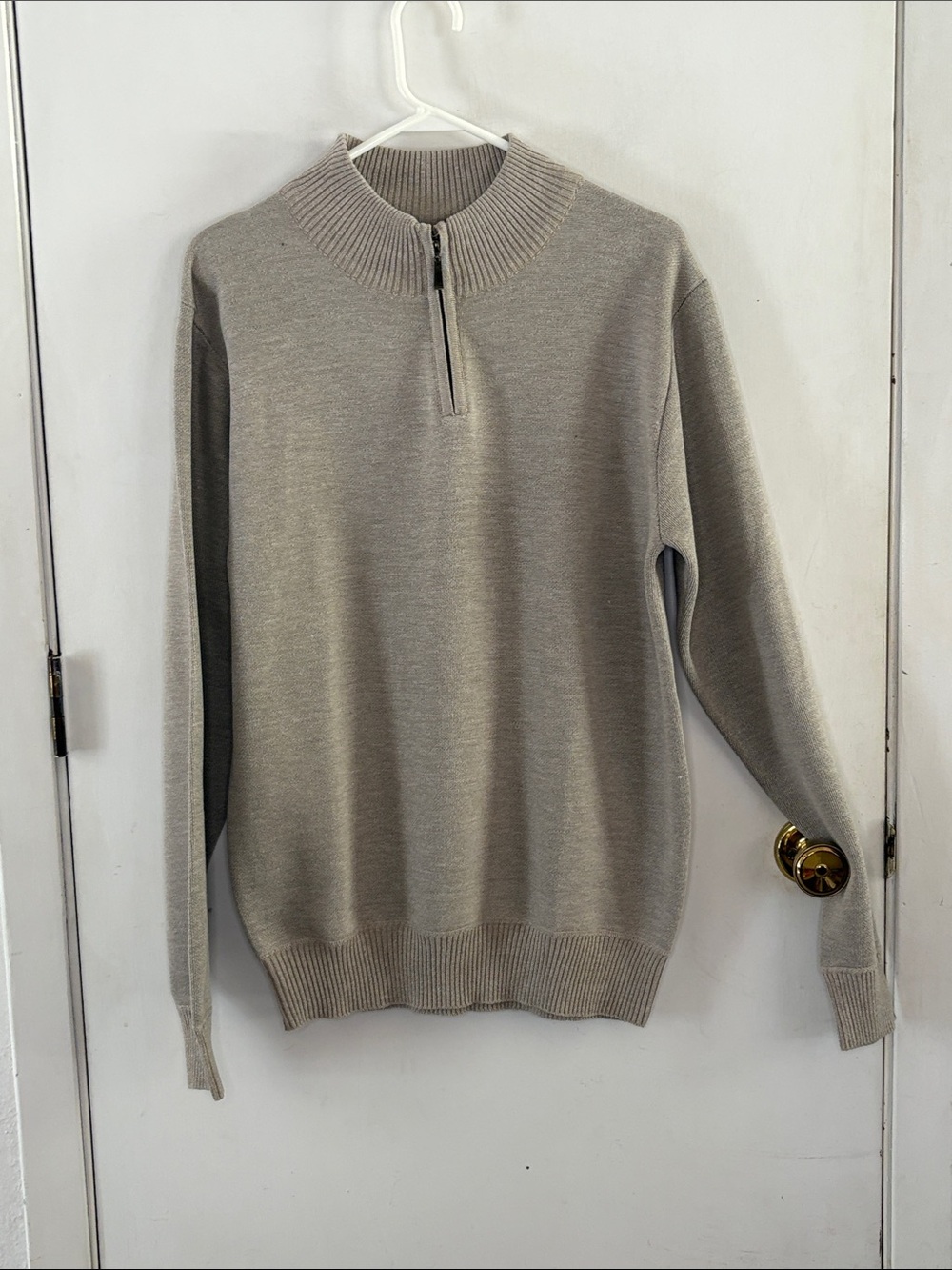 Mountain Expedition light brown quarter zip long sleeve knit sweater Size Large